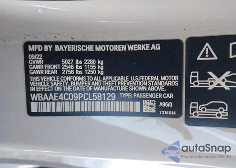 2023 BMW 840 I xDrive z USA, uszkodzony, nr VIN WBAAE4C09PCL58129